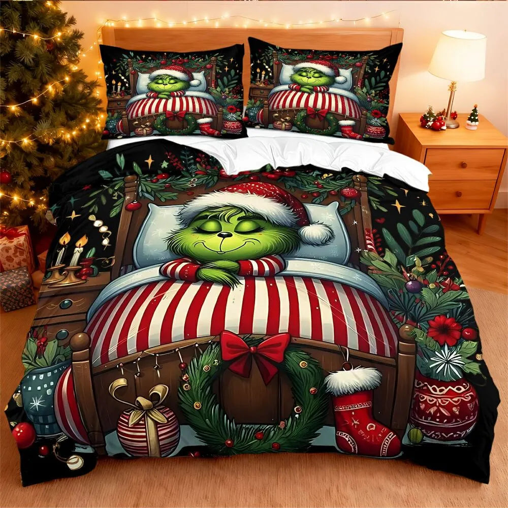 Christmas Gift Grinch Sleeping Festive Bedding Set