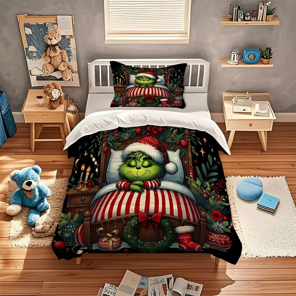 Christmas Gift Grinch Sleeping Festive Bedding Set