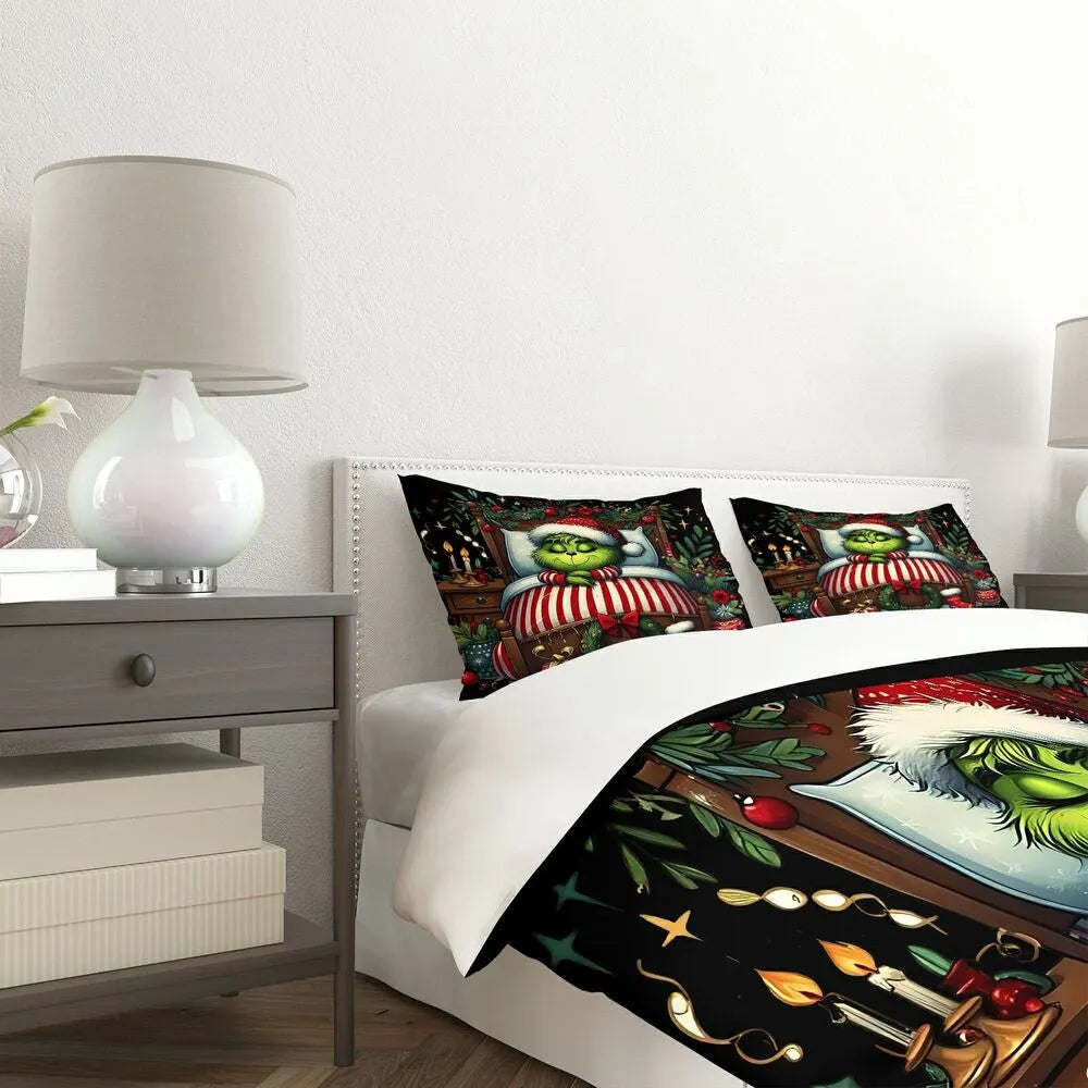Christmas Gift Grinch Sleeping Festive Bedding Set