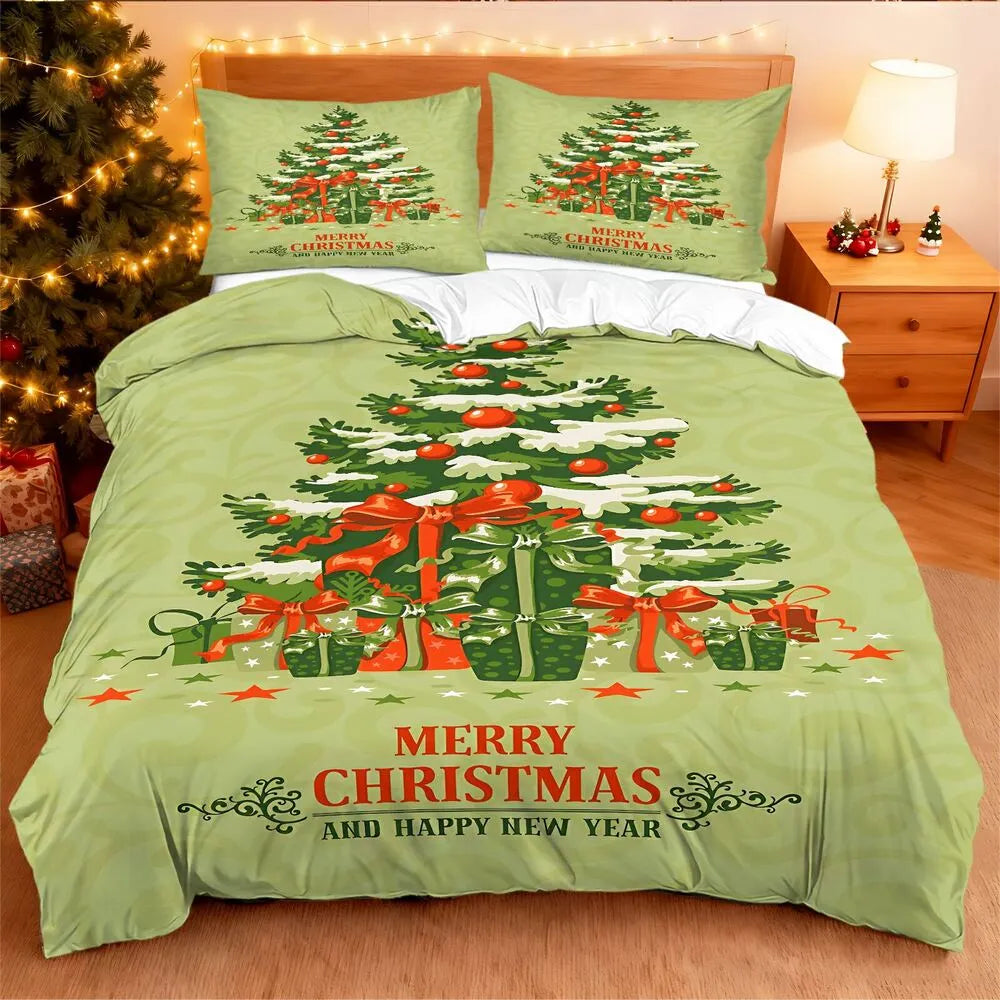 Christmas Gift Retro Christmas Tree Bedding Set