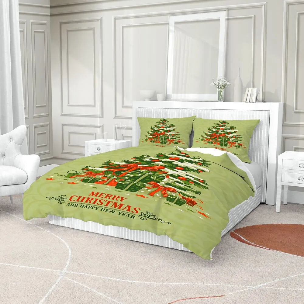 Christmas Gift Retro Christmas Tree Bedding Set