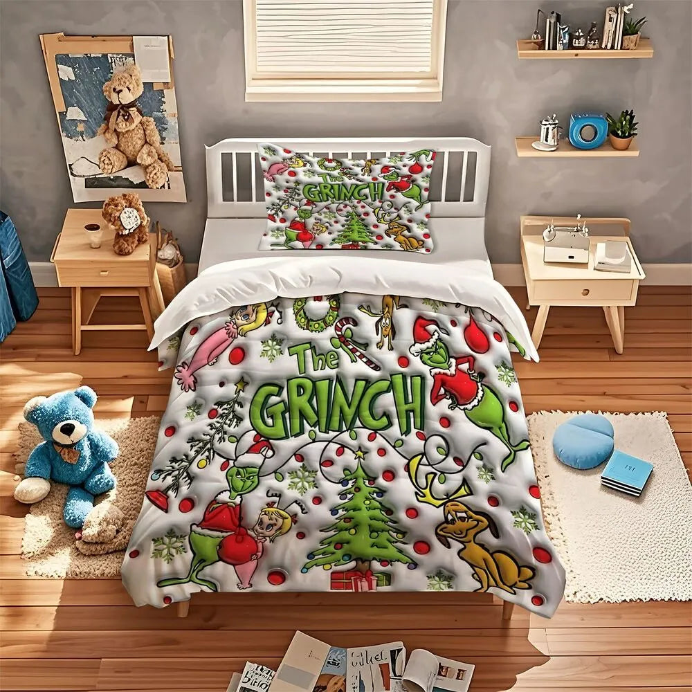 Christmas Gift The Grinch Collage Festive Bedding Set