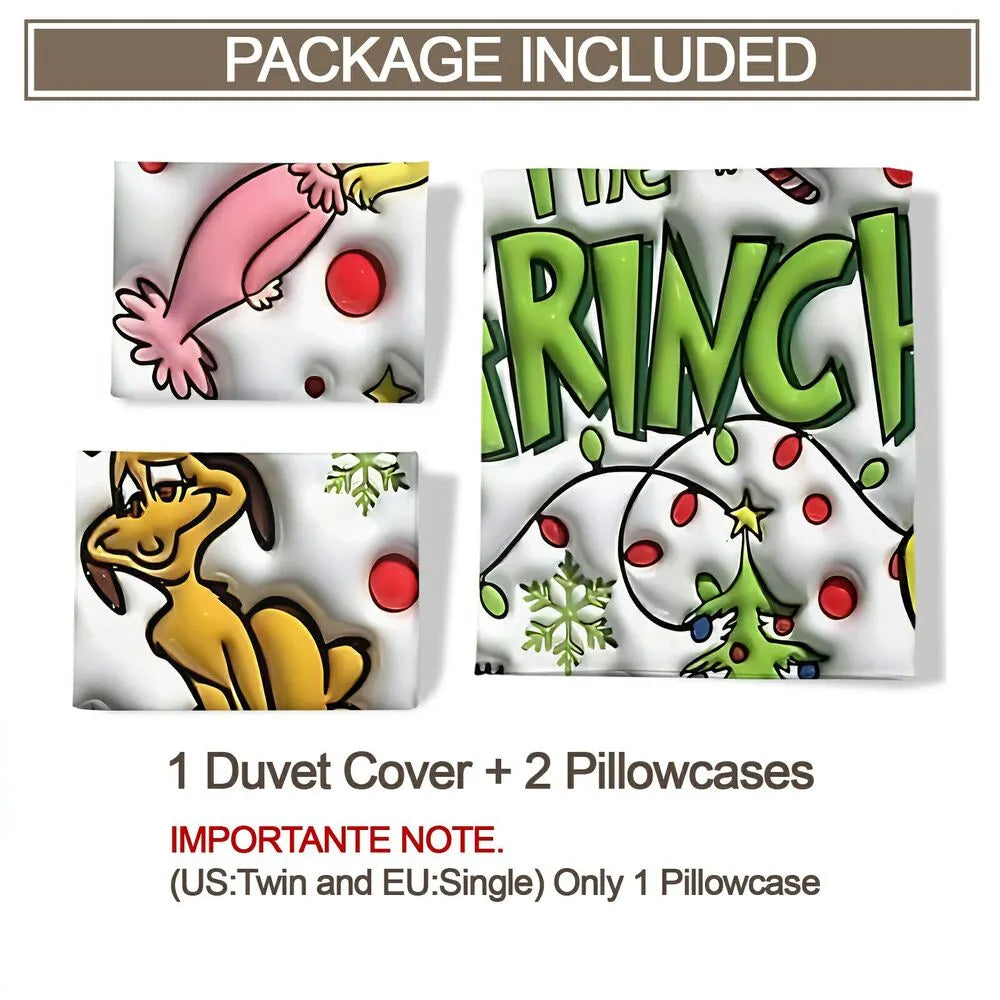 Christmas Gift The Grinch Collage Festive Bedding Set