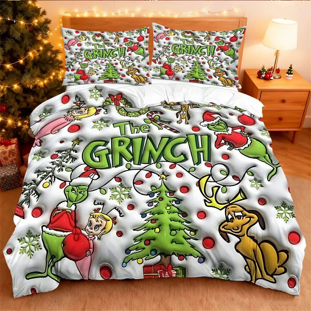 Christmas Gift The Grinch Collage Festive Bedding Set