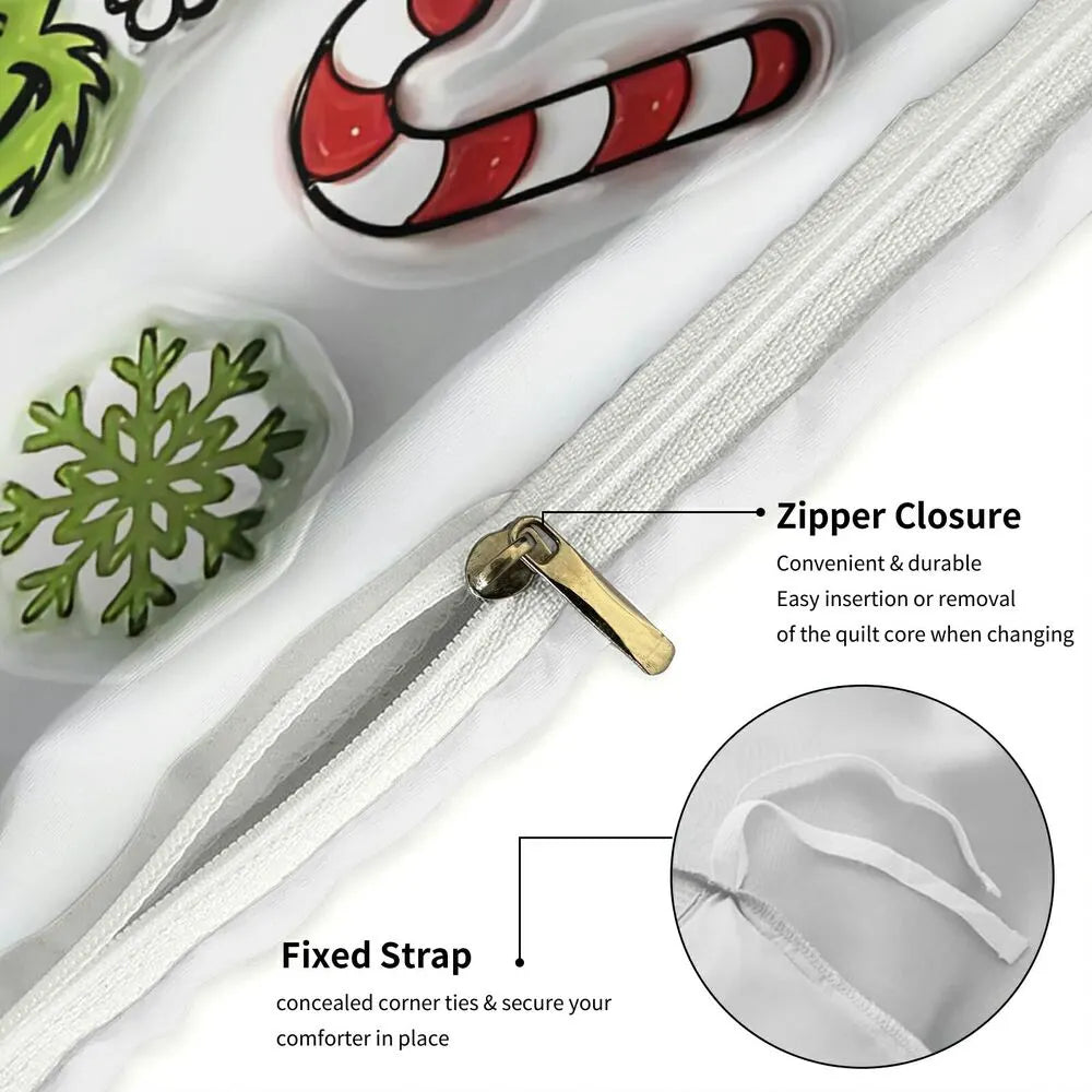 Christmas Gift The Grinch "Feeling Extra Grinchy" Festive Bedding Set