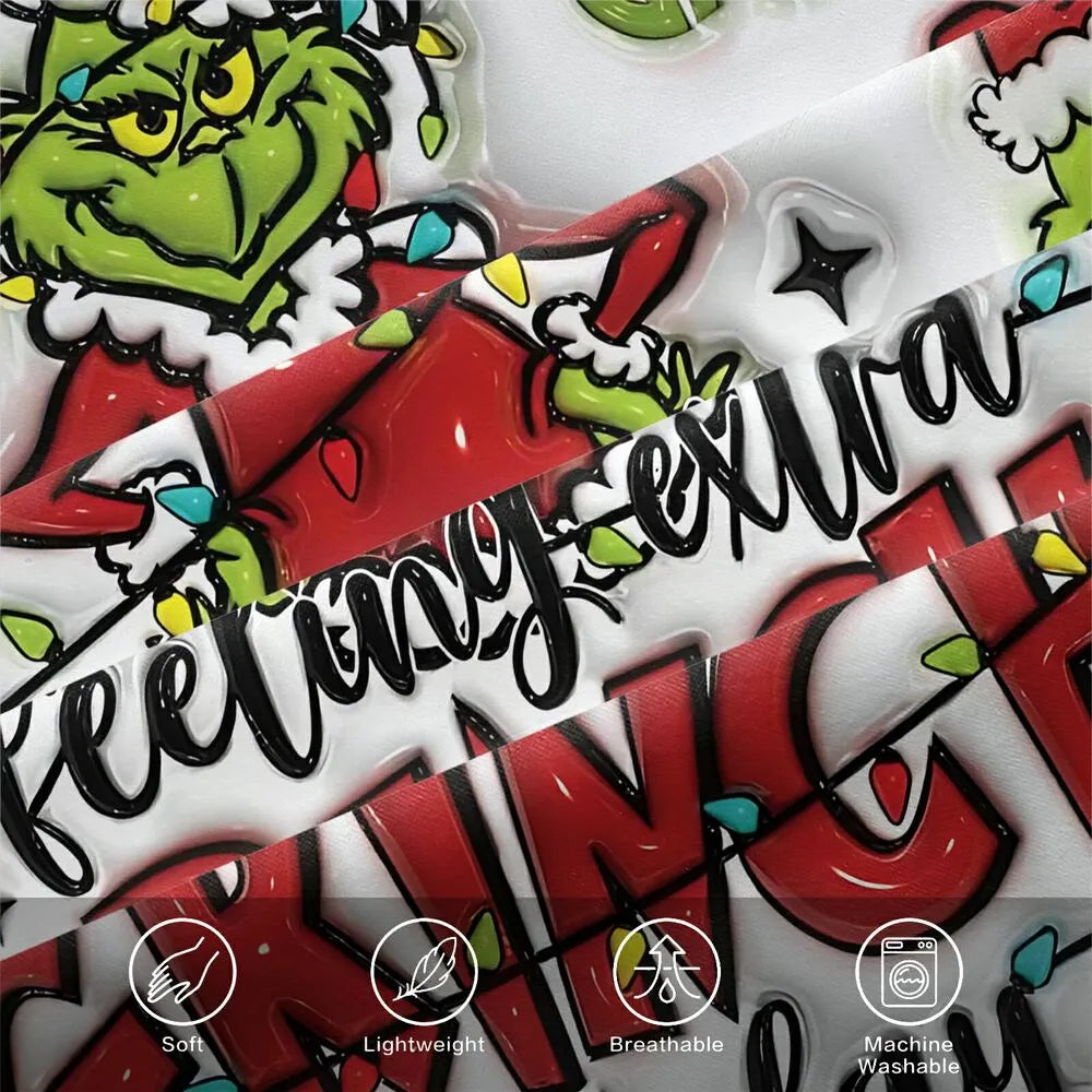 Christmas Gift The Grinch "Feeling Extra Grinchy" Festive Bedding Set
