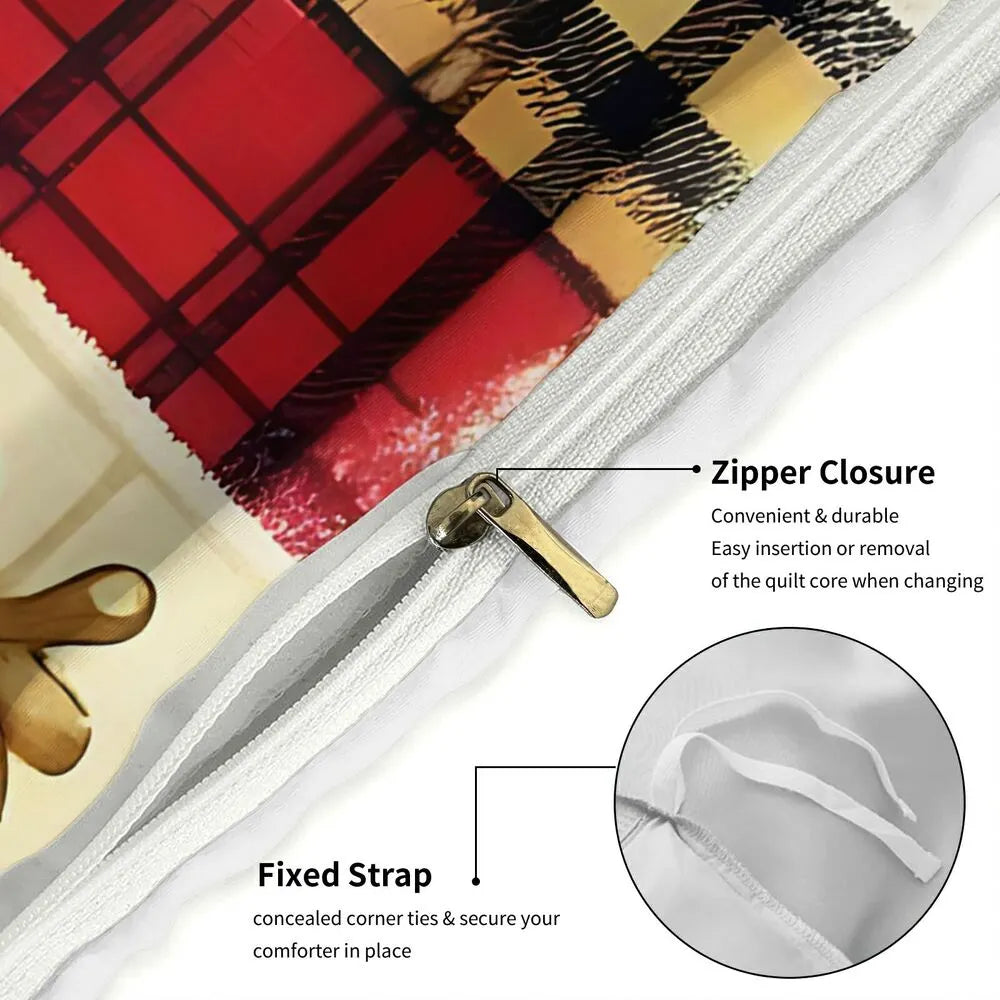 Christmas Gift The Grinch Plaid Festive Bedding Set