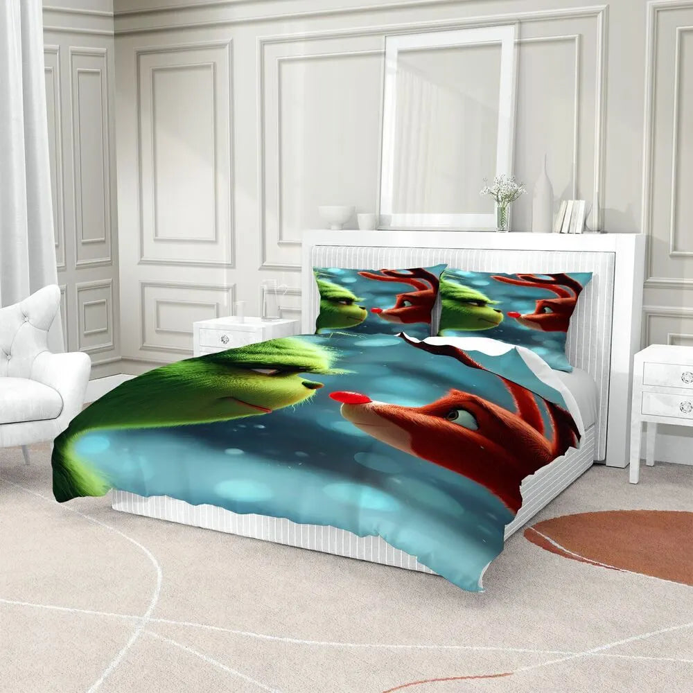 Christmas Gift The Grinch and Rudolph Festive Bedding Set