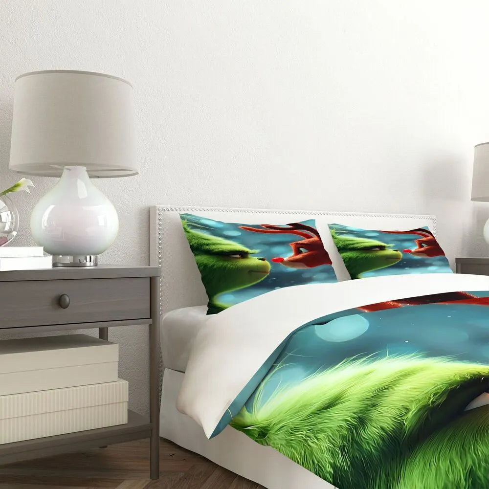 Christmas Gift The Grinch and Rudolph Festive Bedding Set