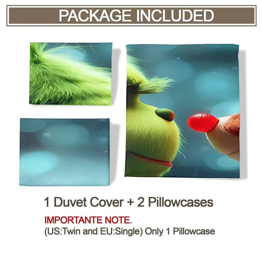 Christmas Gift The Grinch and Rudolph Festive Bedding Set