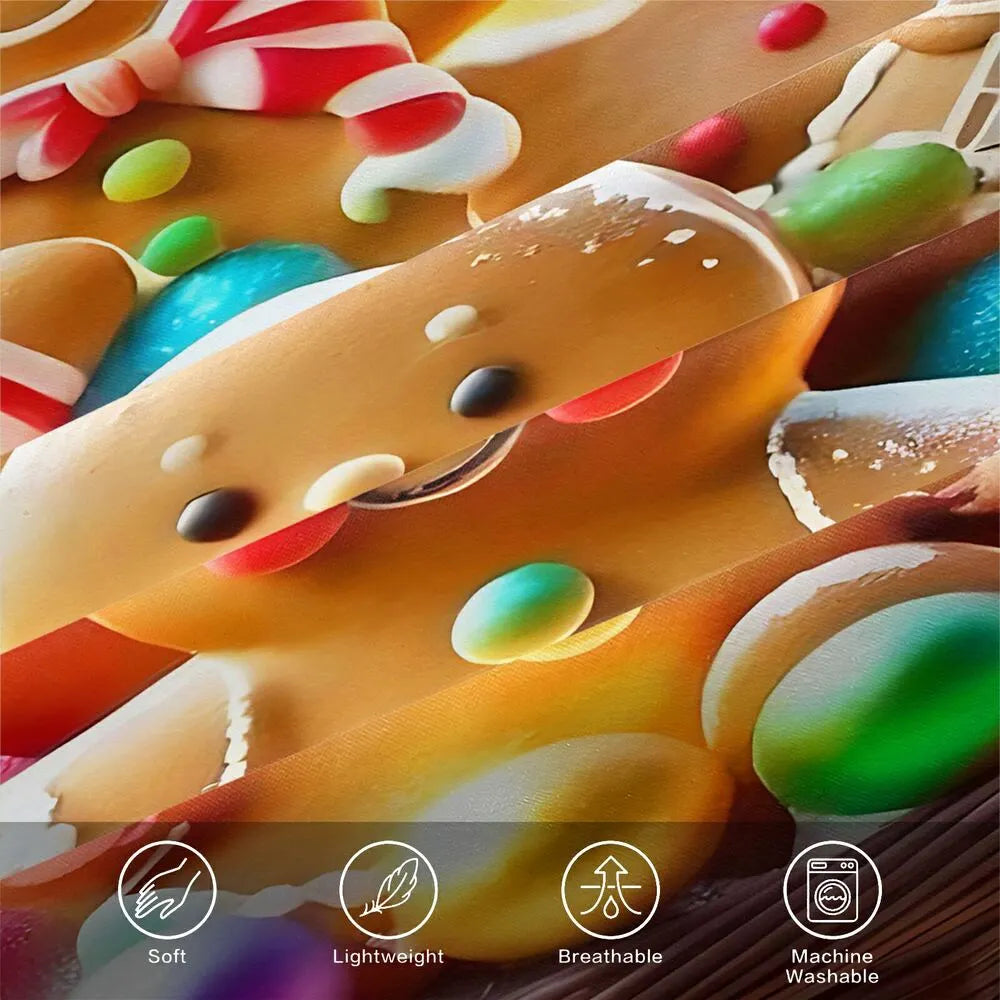 Christmas Gingerbread Basket Colorful Candies Christmas Gift Duvet Cover Set Kids Bedding Set