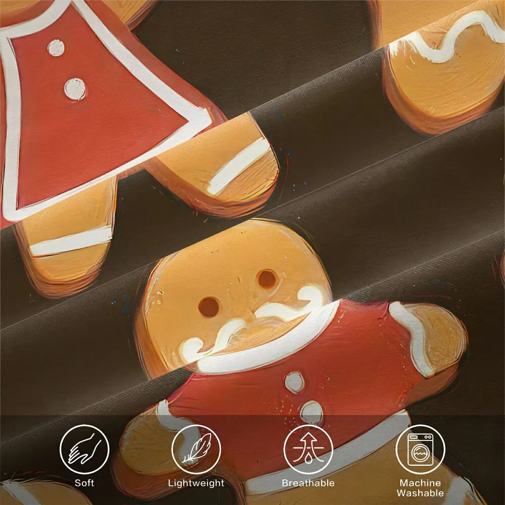 Christmas Gingerbread Family Brown Christmas Gift Duvet Cover Set Kids Bedding Set