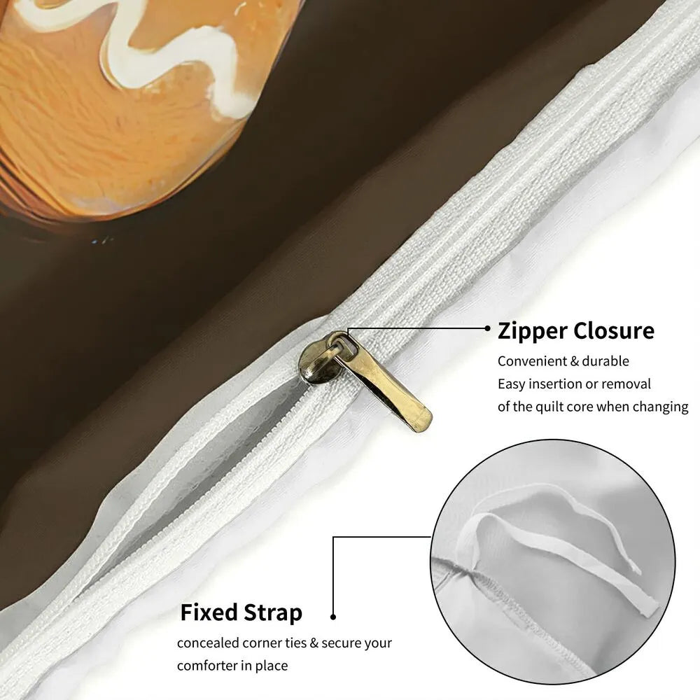 Christmas Gingerbread Family Brown Christmas Gift Duvet Cover Set Kids Bedding Set