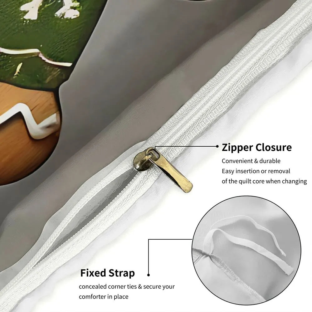 Christmas Gingerbread Family Hanging Ornaments Christmas Gift Duvet Cover Set Kids Bedding Set