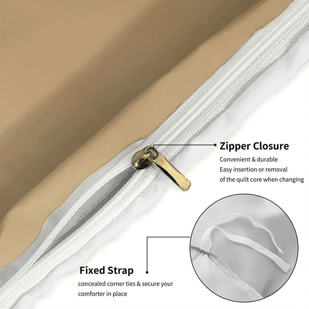 Christmas Gingerbread Man Beige Christmas Gift Duvet Cover Set Kids Bedding Set