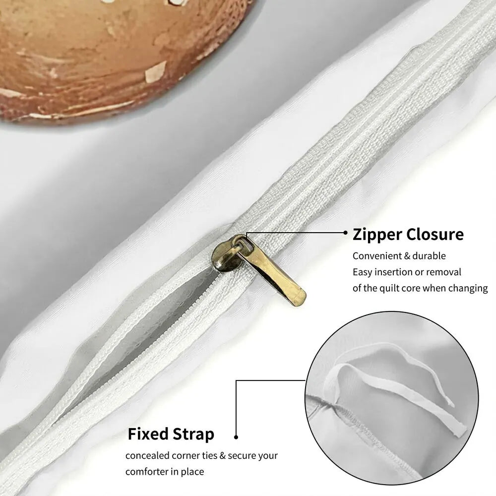 Christmas Gingerbread Man Candy Cane White Christmas Gift Duvet Cover Set Kids Bedding Set