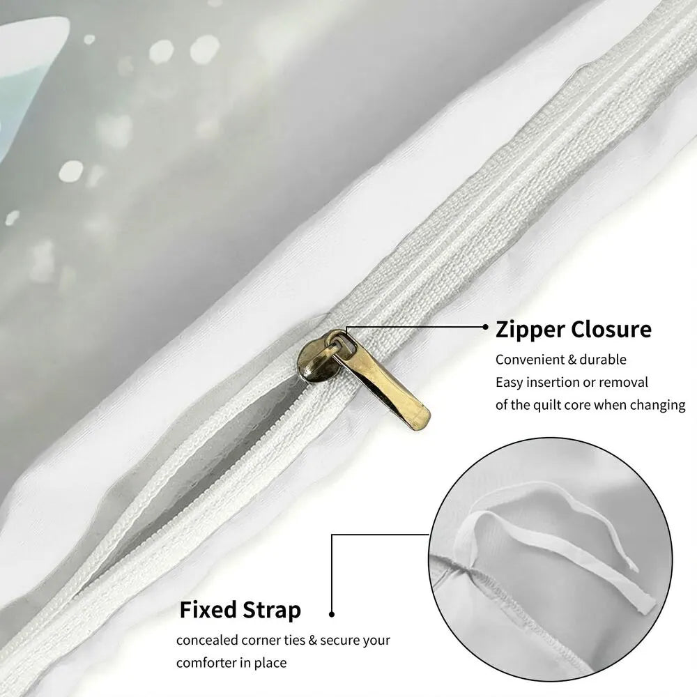 Christmas Gingerbread Man Snowy Scene Christmas Gift Duvet Cover Set Kids Bedding Set