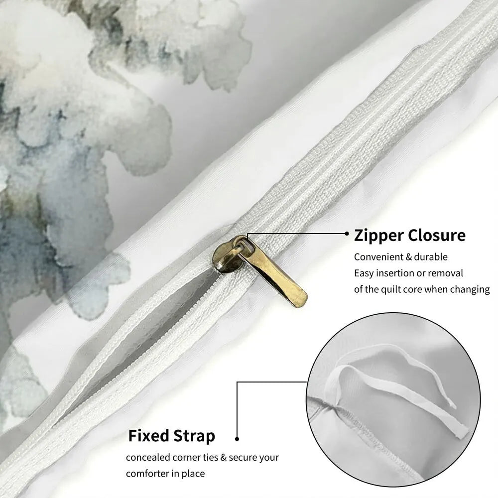 Christmas Gingerbread Man Snowy Scene White Christmas Gift Duvet Cover Set Kids Bedding Set