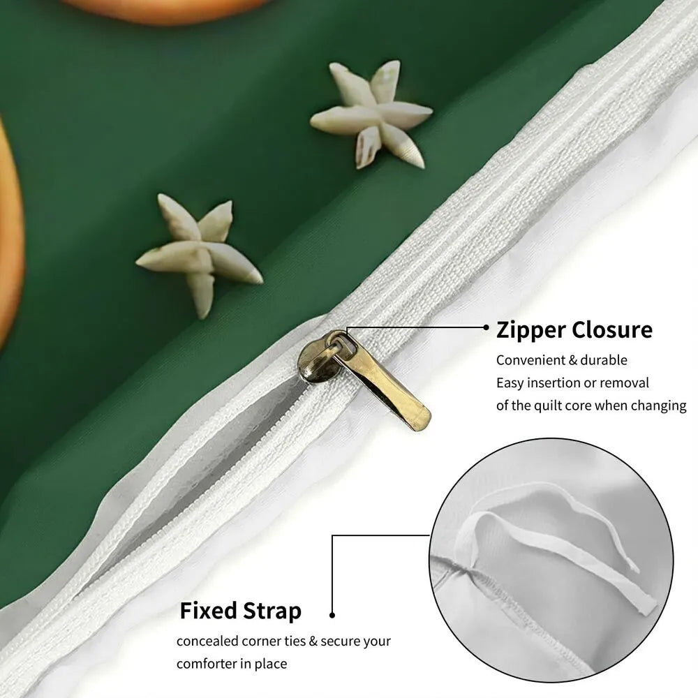 Christmas Gingerbread Men Snowflakes Ornaments Christmas Gift Duvet Cover Set Kids Bedding Set