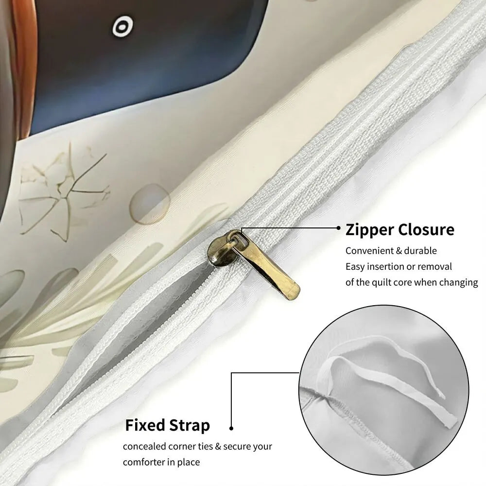 Christmas Gingerbread Snowman Christmas Gift Duvet Cover Set Kids Bedding Set