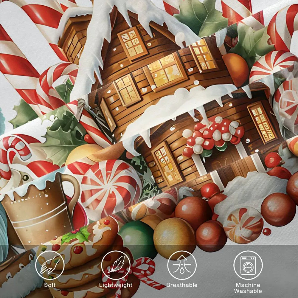 Christmas Gnome Candy House Christmas Gift Duvet Cover Set Kids Bedding Set