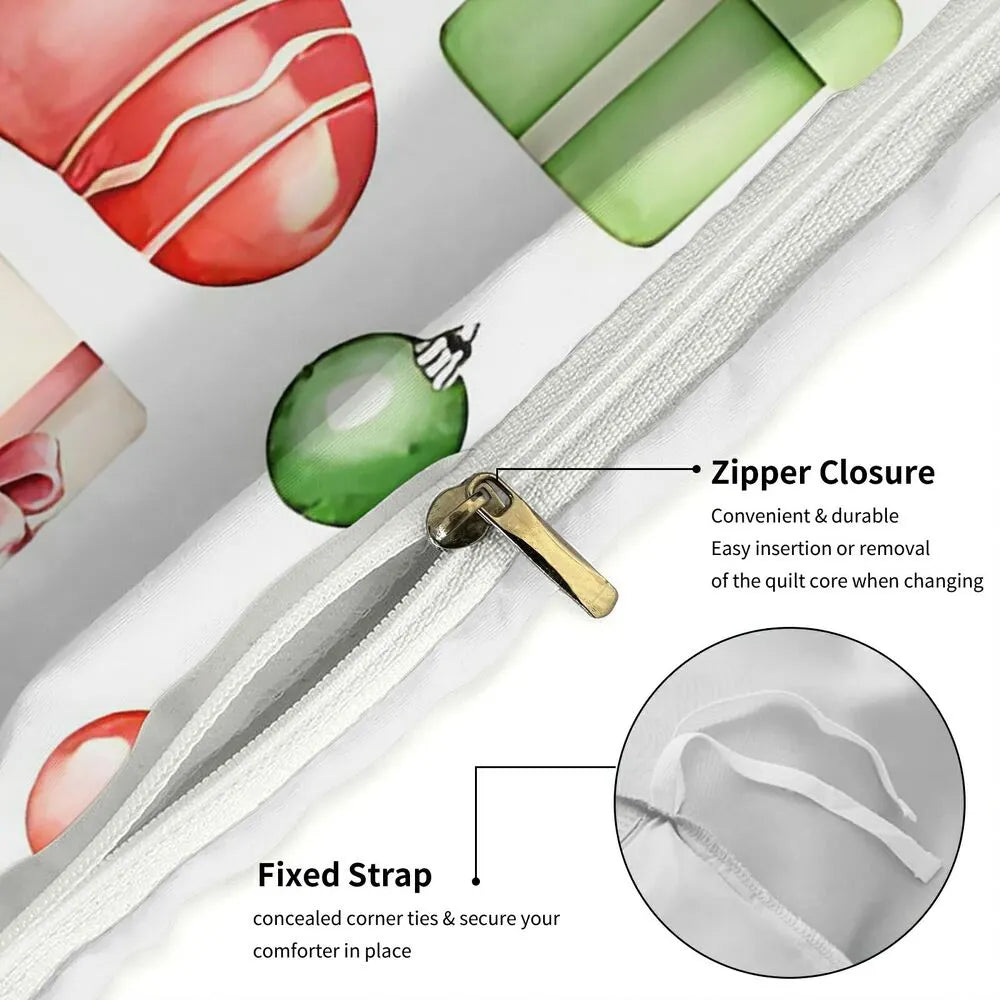 Christmas Gnome Holiday Decor Christmas Gift Duvet Cover Set Kids Bedding Set