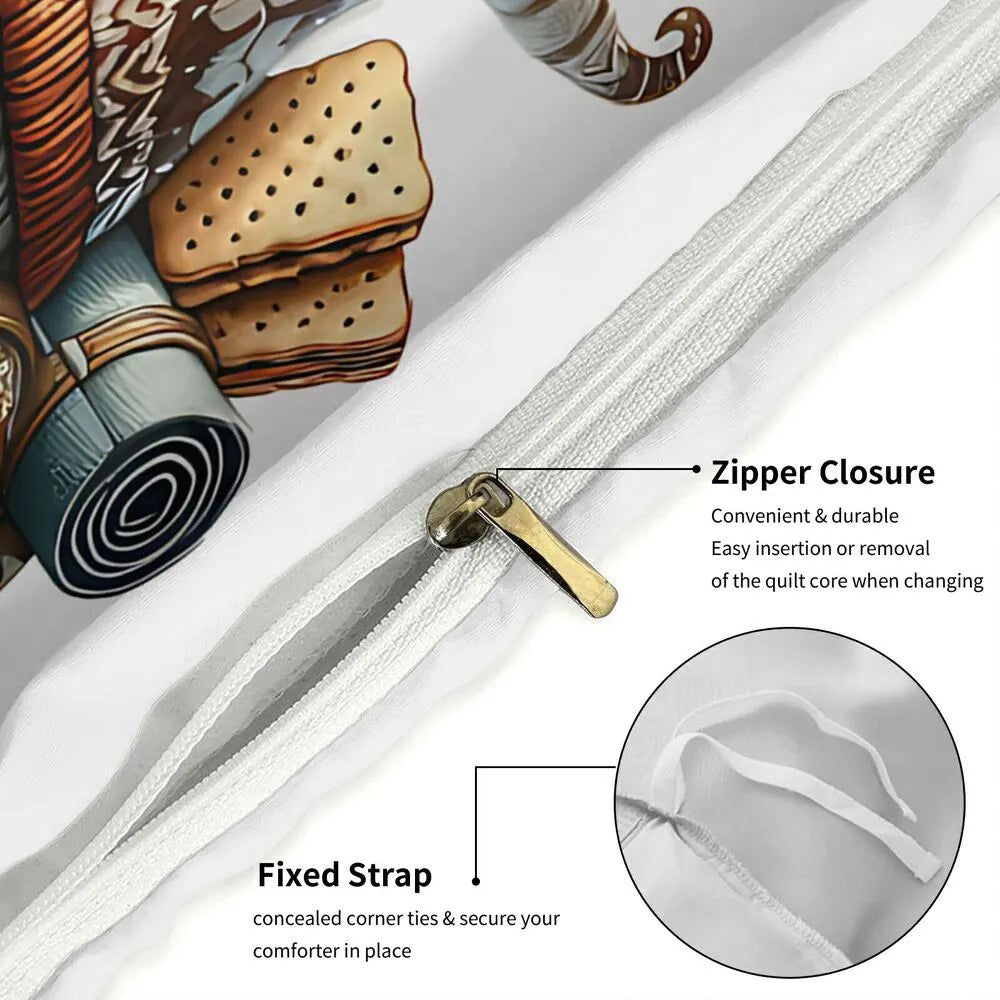 Christmas Gnome Snow Globe And Cookies Christmas Gift Duvet Cover Set Kids Bedding Set