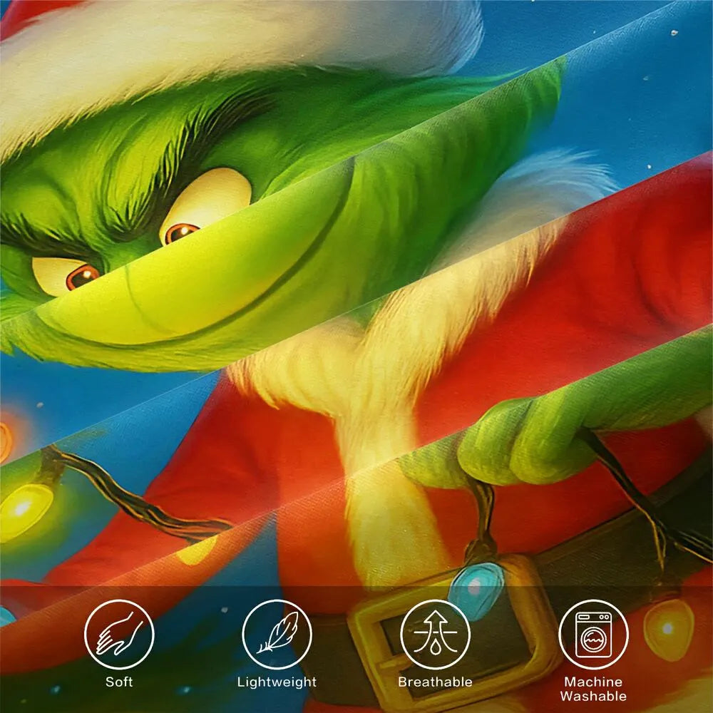 Christmas Grinch Christmas Lights Christmas Gift Duvet Cover Set Kids Bedding Set
