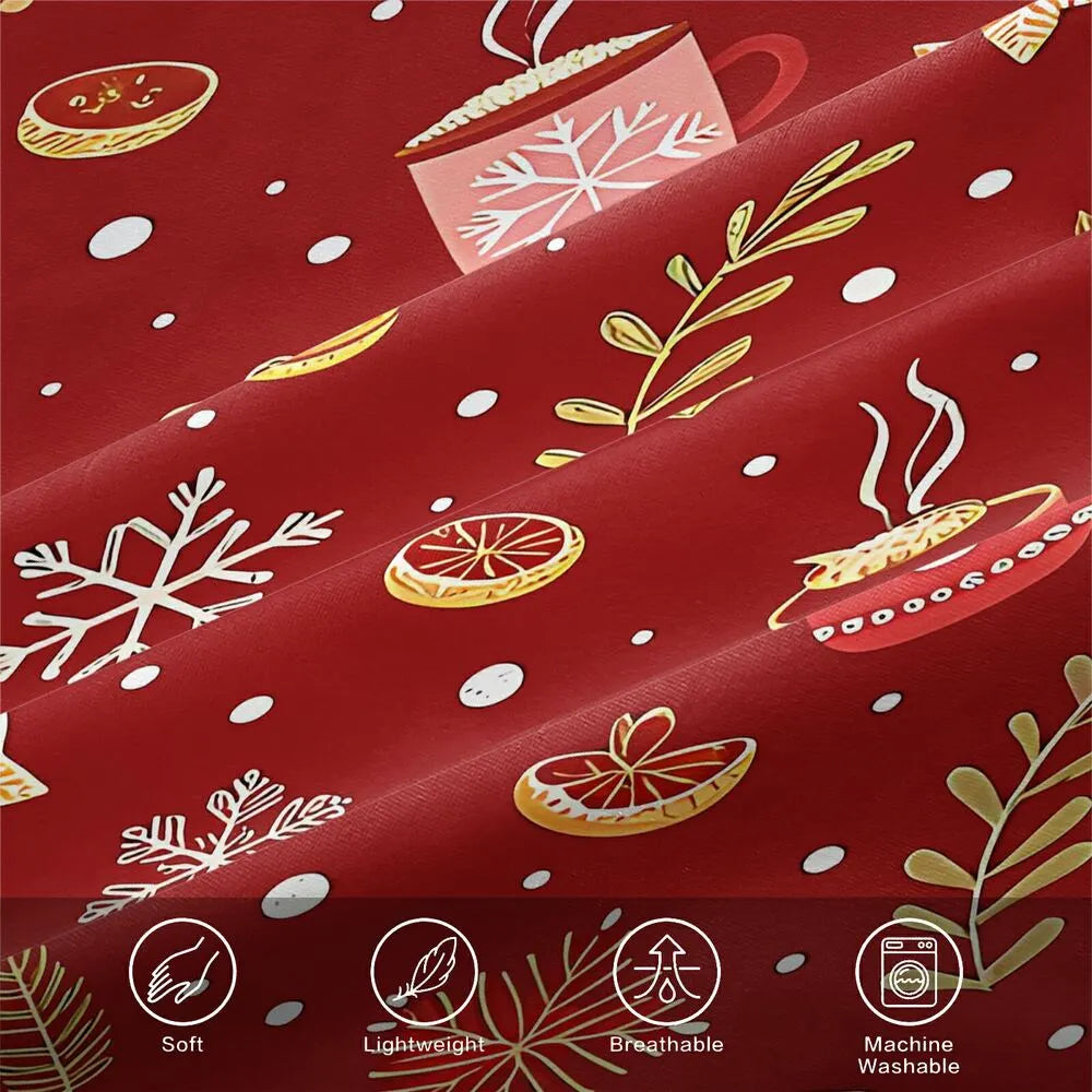 Christmas Hot Cocoa Snowflake Christmas Gift Duvet Cover Set Kids Bedding Set