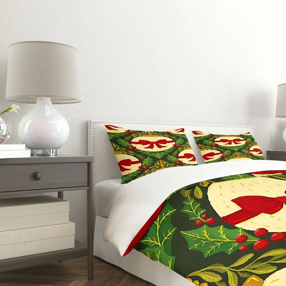 Christmas Ornament Holly Christmas Gift Duvet Cover Set Kids Bedding Set