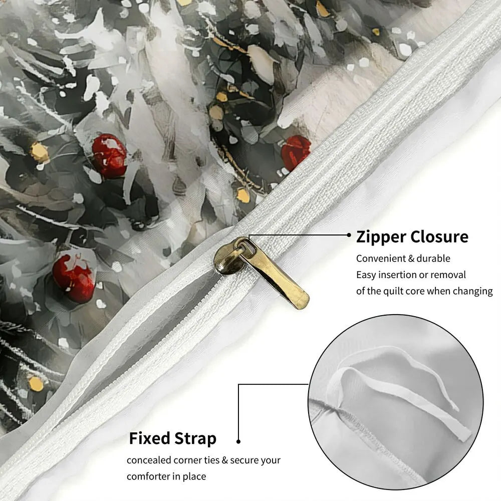 Christmas Penguin Family Merry Christmas White Christmas Gift Duvet Cover Set Kids Bedding Set