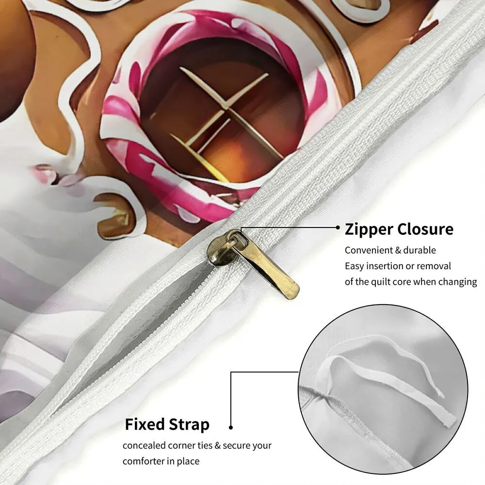 Christmas Pink Gingerbread House Scene Christmas Gift Duvet Cover Set Kids Bedding Set