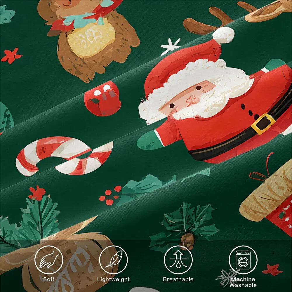 Christmas Santa And Festive Icons Christmas Gift Duvet Cover Set Kids Bedding Set