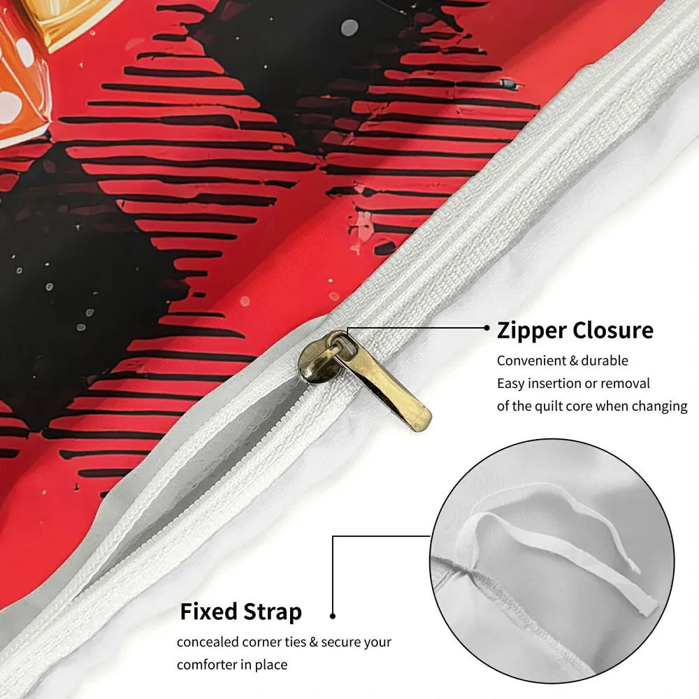 Christmas Santa Plaid Gift Merry Christmas Gift Duvet Cover Set Kids Bedding Set