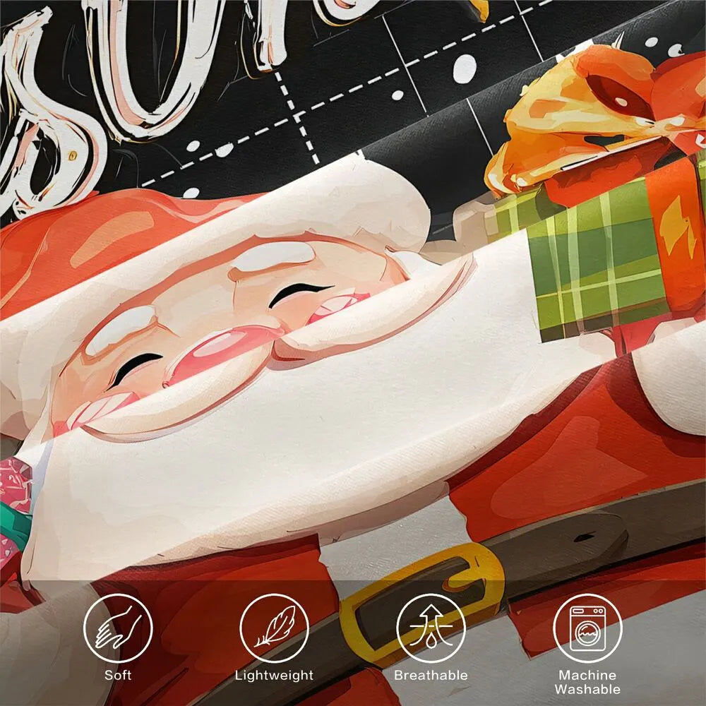 Christmas Santa Plaid Gifts Merry Christmas Red Black Christmas Gift Duvet Cover Set Kids Bedding Set