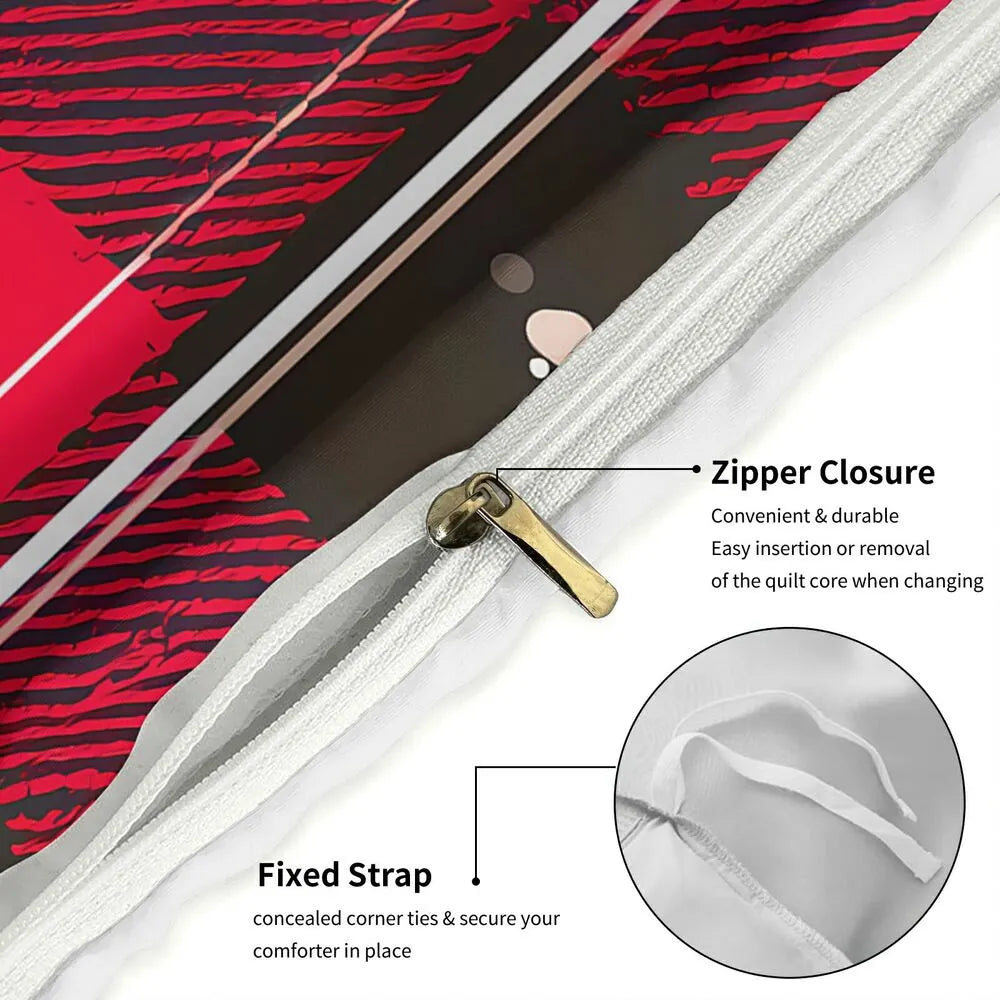 Christmas Santa Plaid Gifts Merry Christmas Red Christmas Gift Duvet Cover Set Kids Bedding Set