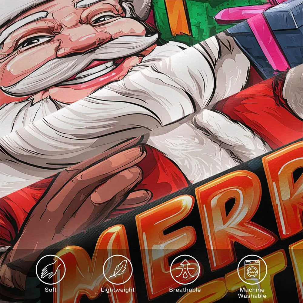 Christmas Santa Plaid Gifts Merry Christmas Red Christmas Gift Duvet Cover Set Kids Bedding Set