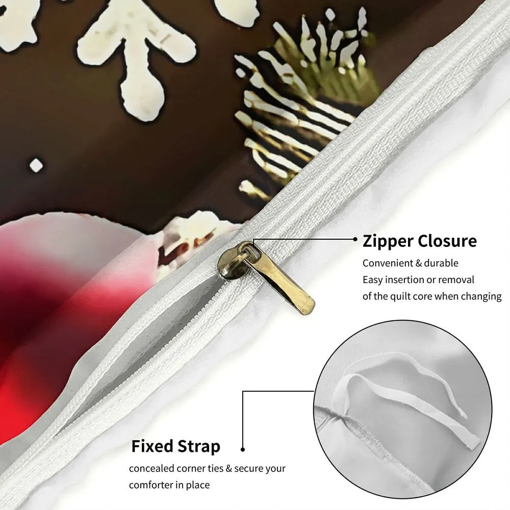 Christmas Snowman Lights Christmas Gift Duvet Cover Set Kids Bedding Set