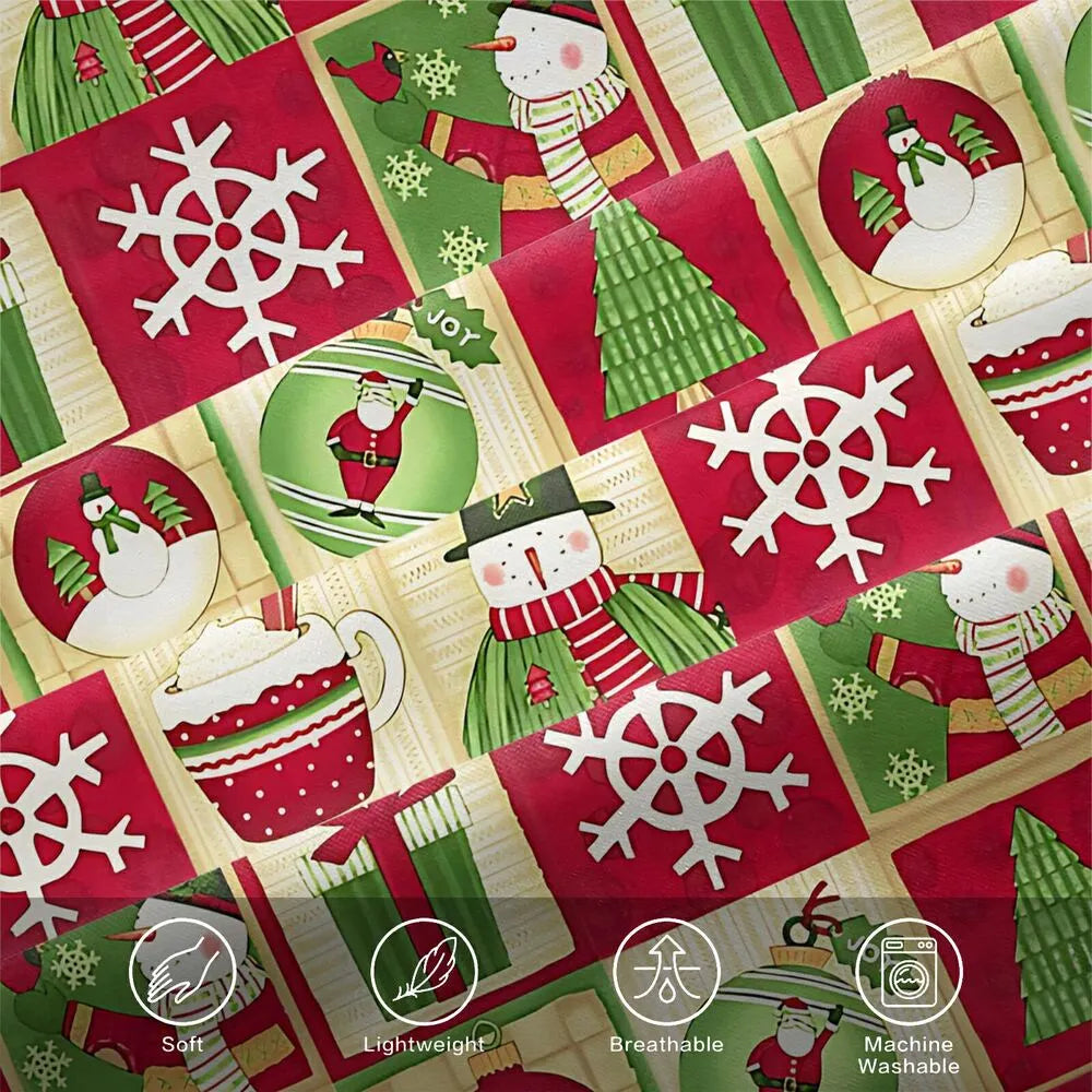 Christmas Snowman Patchwork Christmas Gift Duvet Cover Set Kids Bedding Set