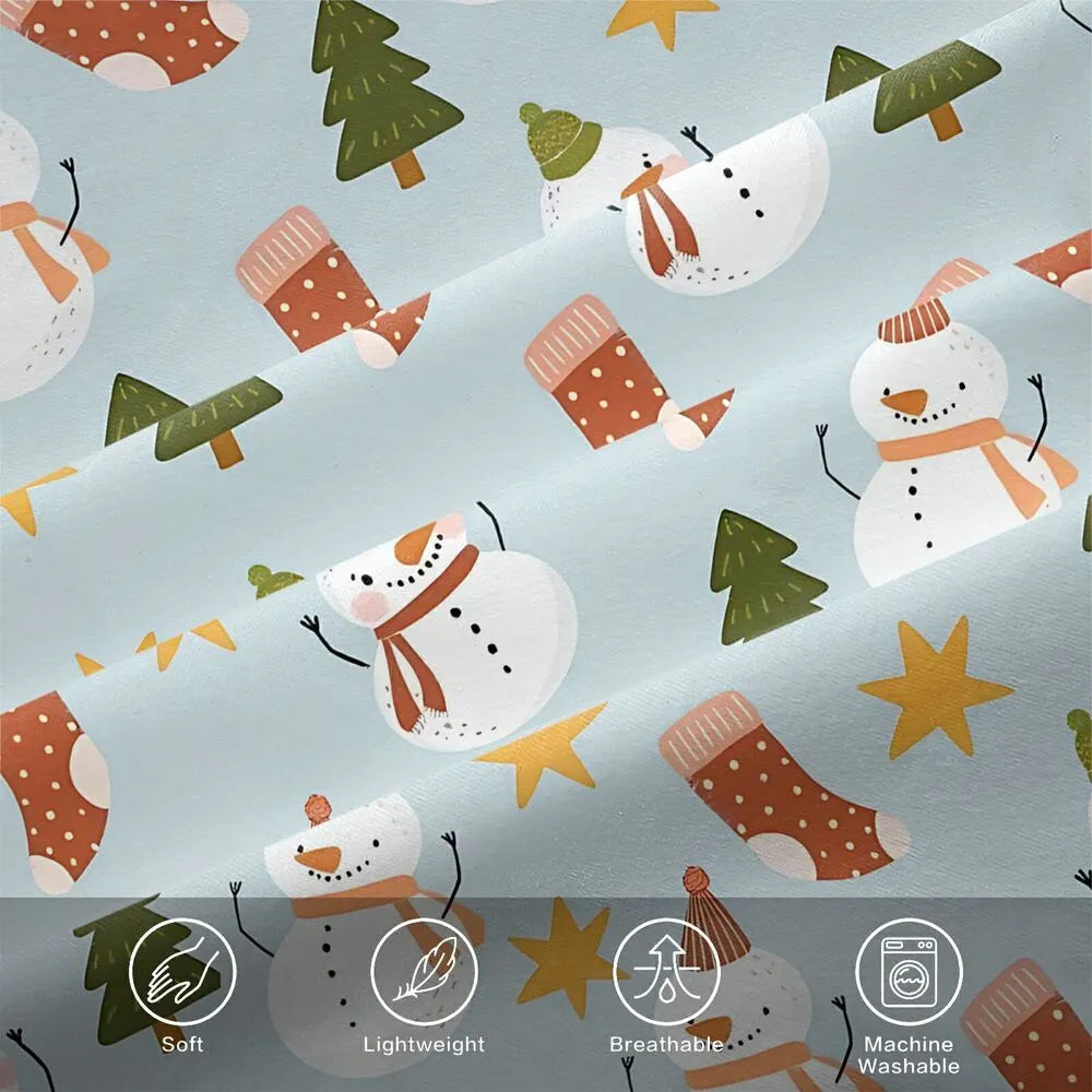 Christmas Snowman Sock Tree Christmas Gift Duvet Cover Set Kids Bedding Set