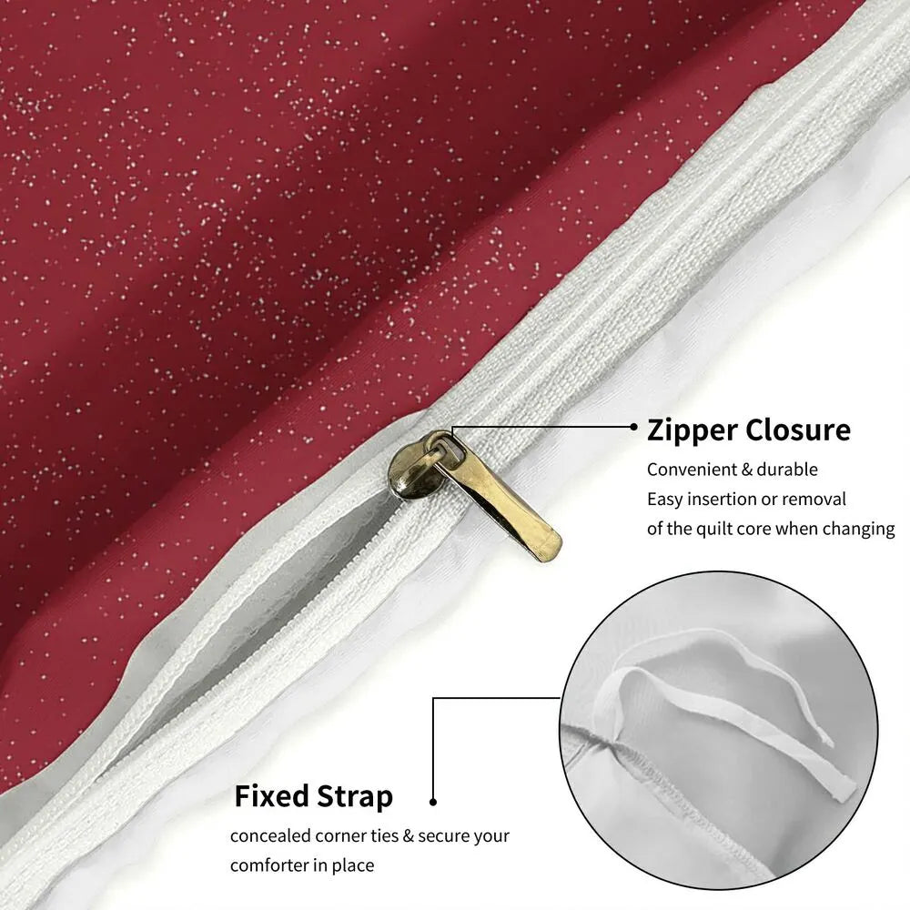 Christmas Vintage Santa Duo Merry Christmas Red Christmas Gift Duvet Cover Set Kids Bedding Set