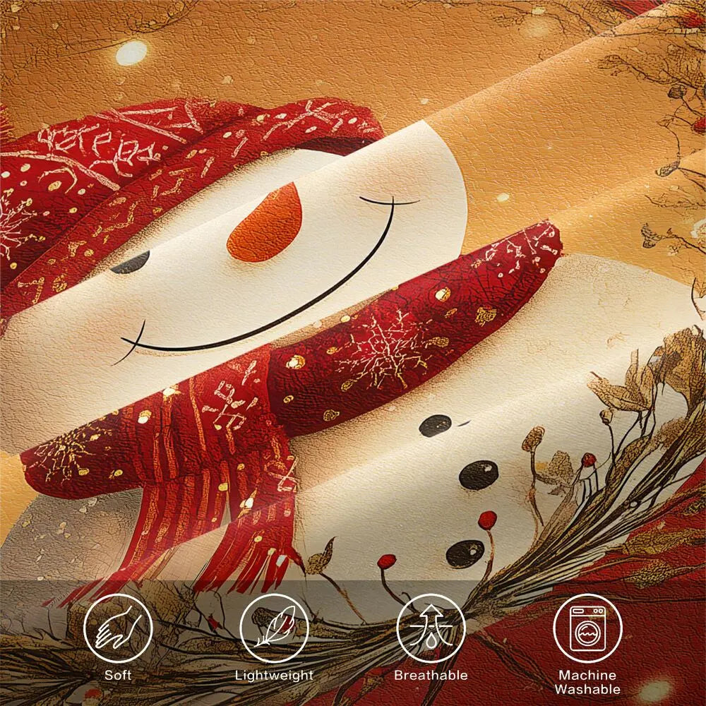 Christmas Vintage Snowman Wreath Red Christmas Gift Duvet Cover Set Kids Bedding Set