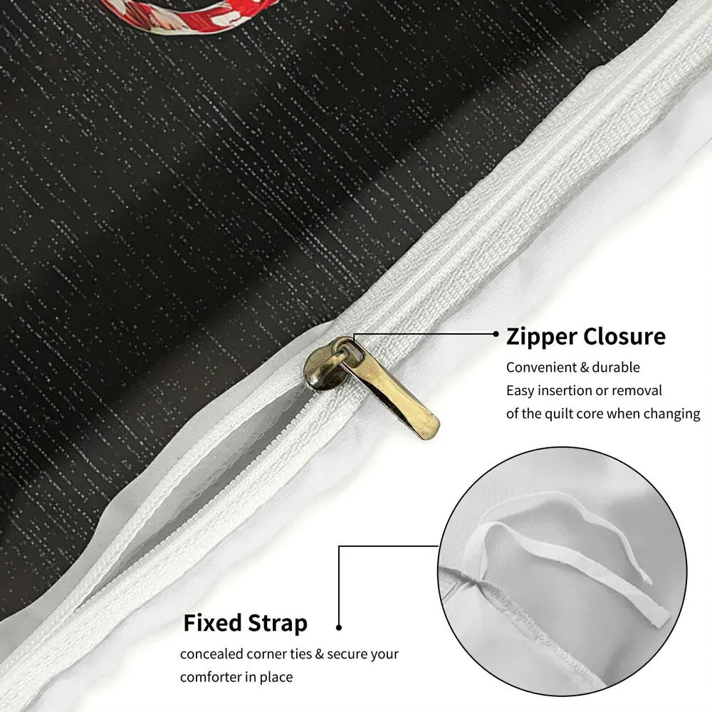 Christmas Vintage Stocking Holly Gifts Black Christmas Gift Duvet Cover Set Kids Bedding Set