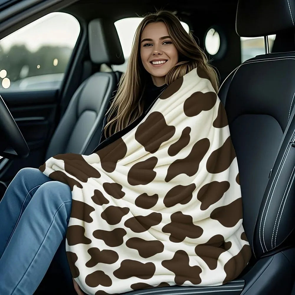 Cow Print Multipurpose Throw Blanket