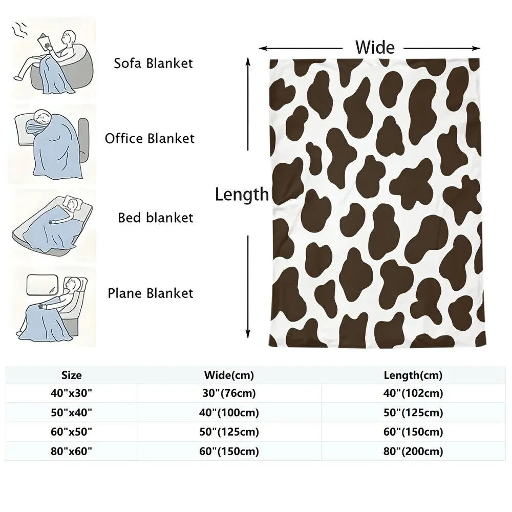 Cow Print Multipurpose Throw Blanket