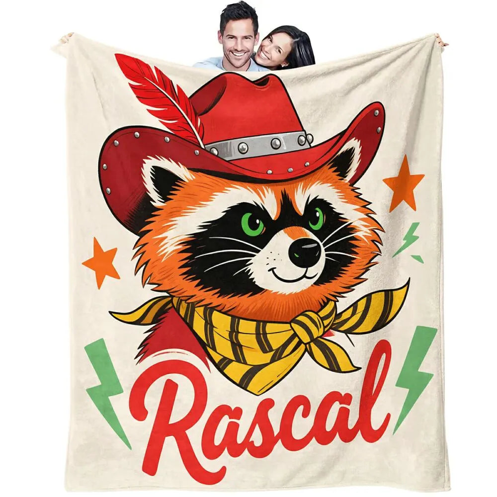 Cowboy Red Panda "Rascal" Multipurpose Throw Blanket
