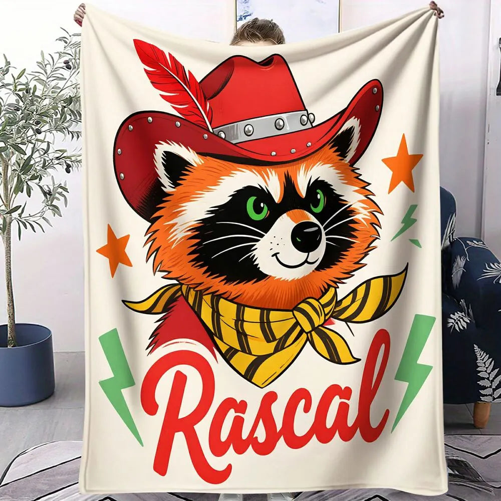 Cowboy Red Panda "Rascal" Multipurpose Throw Blanket