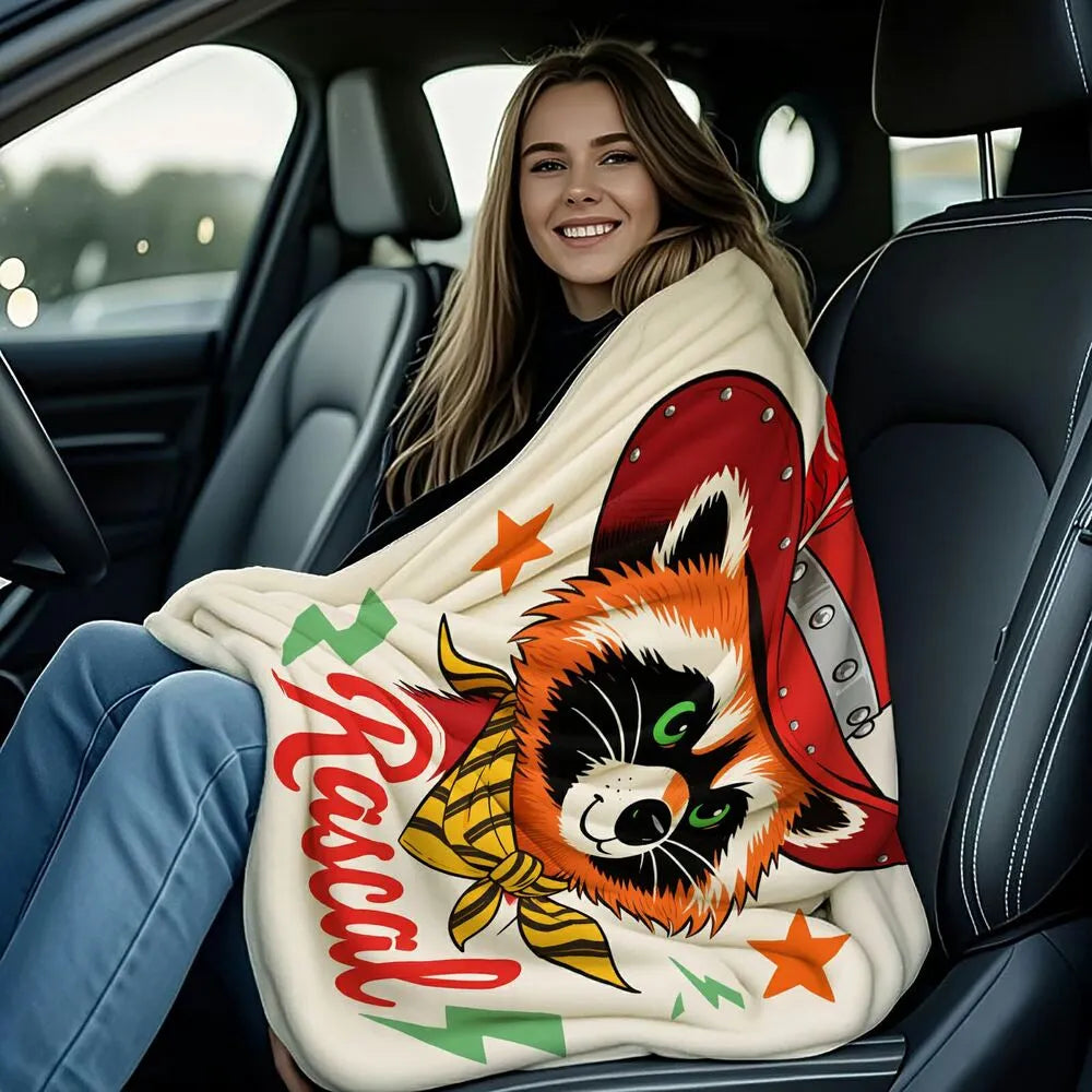 Cowboy Red Panda "Rascal" Multipurpose Throw Blanket