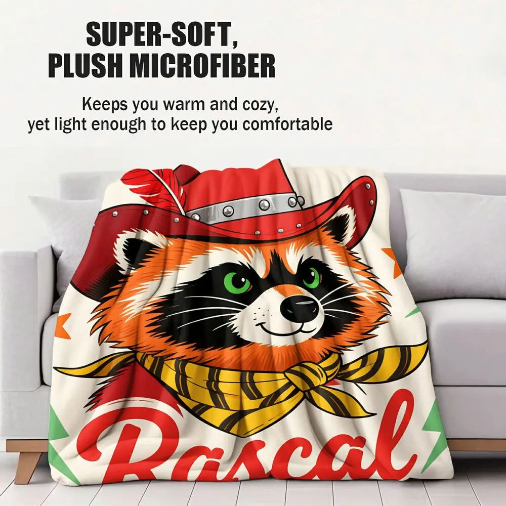 Cowboy Red Panda "Rascal" Multipurpose Throw Blanket