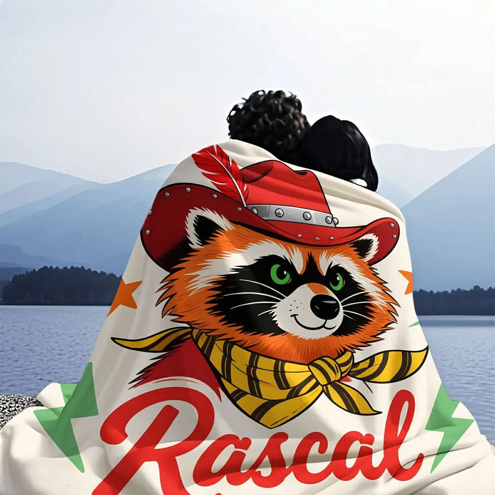 Cowboy Red Panda "Rascal" Multipurpose Throw Blanket
